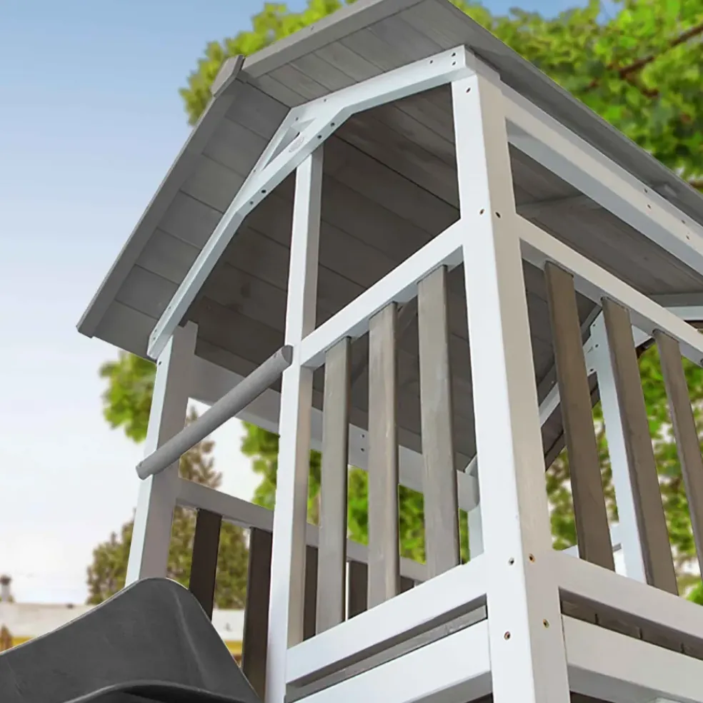 Aire de jeu Beach Tower Axi avec 1 balançoire Nid ovale et toboggan bleu