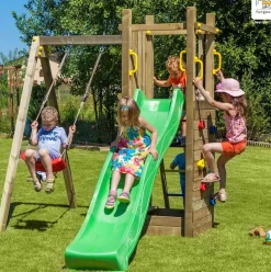 Aire de jeux avec bac à sable et 1 balançoire en bois Funny3 de Fungoo