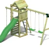 Aire de jeux avec échelle à corde et 2 balançoires Gaia de chez Fungoo