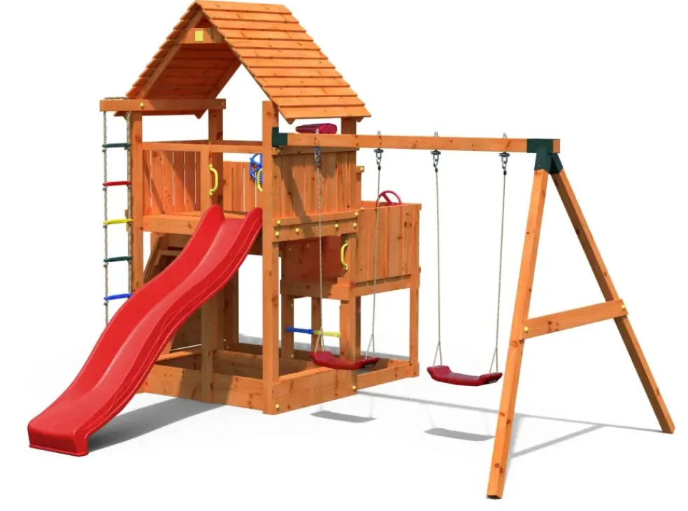 Aire de jeux Big Leader Move avec toboggan et 2 balançoires de Fungoo