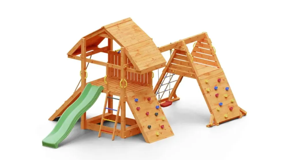 Aire de jeux en bois Buffalo Spider multifonctions de chez Fungoo