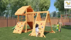 Aire de jeux en bois Buffalo Spider multifonctions de chez Fungoo