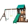 Aire de jeux en bois avec balançoires et toboggan Lakewoodde Backyard