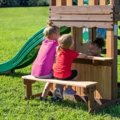 Aire de jeux en bois avec balançoires et toboggan Lakewoodde Backyard