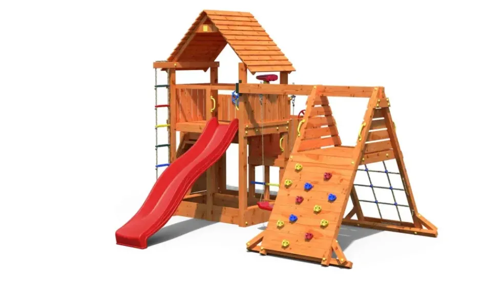 Aire de jeux en bois Big Leader Spider multifonctions de chez Fungoo