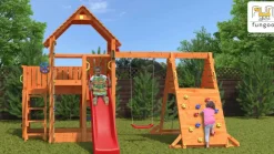 Aire de jeux en bois Big Leader Spider multifonctions de chez Fungoo