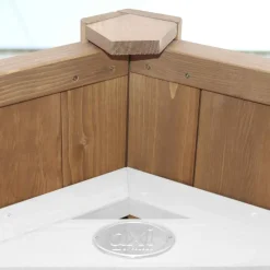 Aire de jeux en bois blanc/marron avec 2 balançoires et toboggan bleu Beach Tower Axi