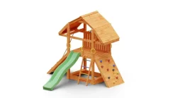 Aire de jeux en bois Buffalo avec mur d'escalade et toboggan de Fungoo