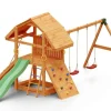 Aire de jeux en bois Buffalo avec 2 balançoires et toboggan de Fungoo