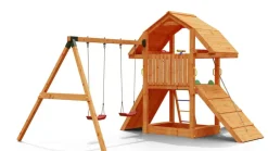 Aire de jeux en bois Buffalo avec 2 balançoires et toboggan de Fungoo