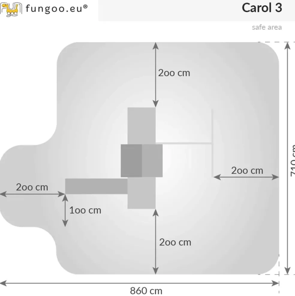 Aire de jeux en bois Carol3 avec toboggan et 1 balançoire de Fungoo