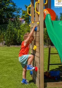 Aire de jeux en bois Carol1 avec toboggan et 1 balançoire de Fungoo