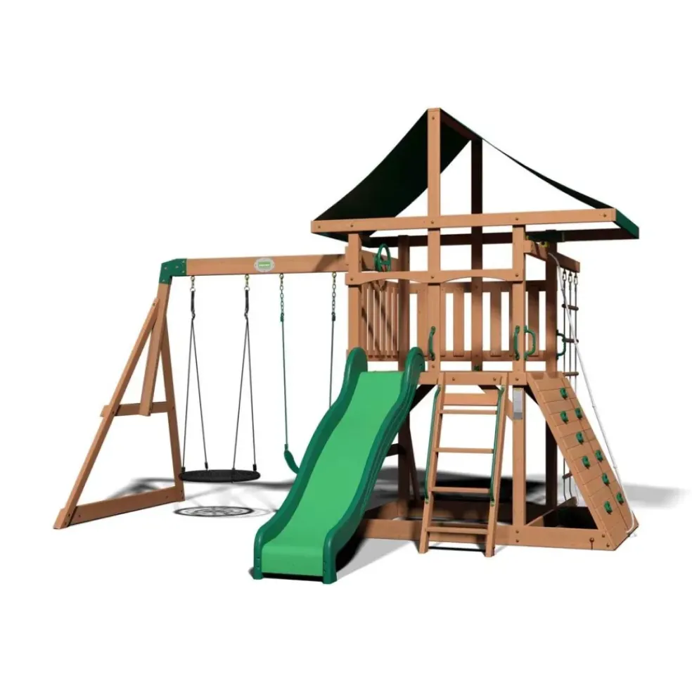Aire de jeux en bois de cèdre pour 9 enfants Grayson Peak de Backyard