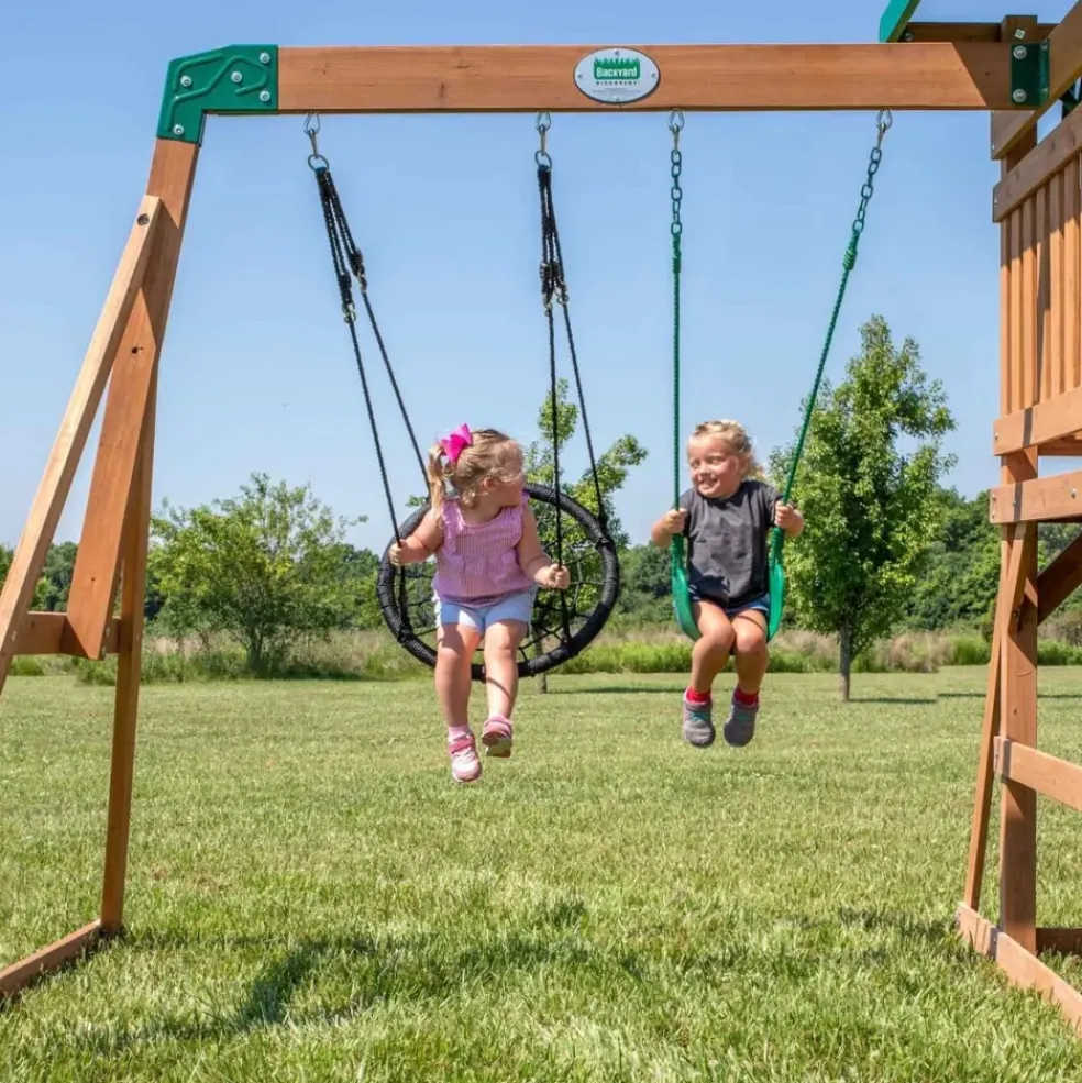 Aire de jeux en bois de cèdre pour 9 enfants Grayson Peak de Backyard