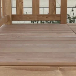 Aire de jeux en bois marron avec 2 balançoires et toboggan bleu Beach Tower Axi