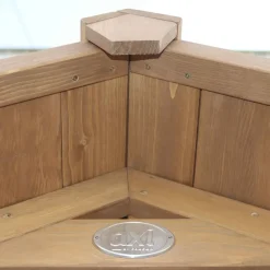 Aire de jeux en bois marron avec 2 balançoires et toboggan blanc Beach Tower Axi