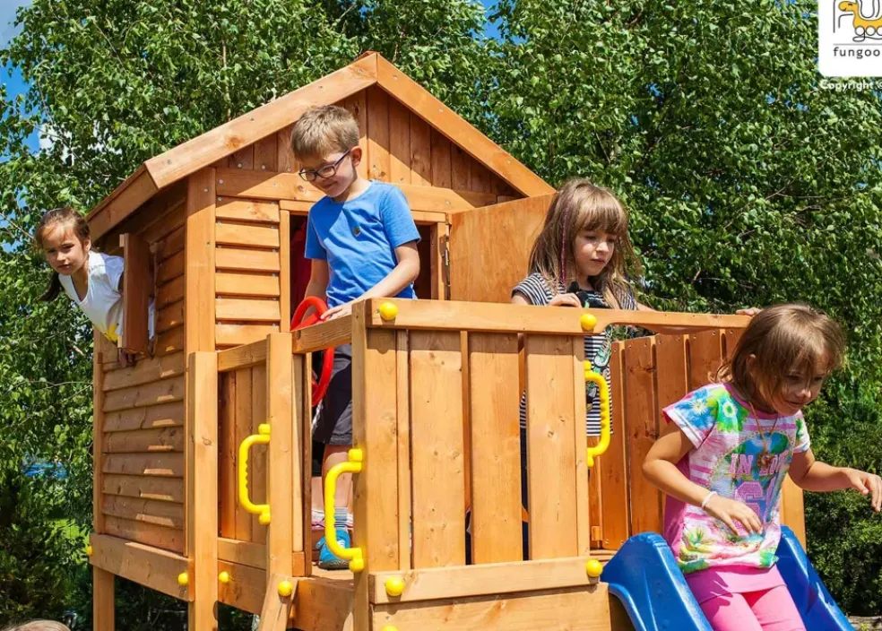 Aire de jeux en bois MyHouse Spider multifonctions de Fungoo