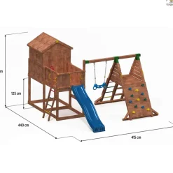 Aire de jeux en bois MyHouse Spider multifonctions de Fungoo