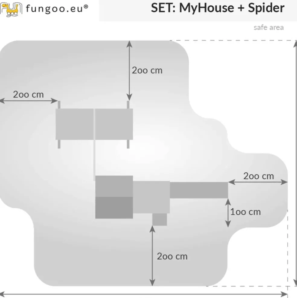 Aire de jeux en bois MyHouse Spider multifonctions de Fungoo