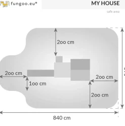 Aire de jeux en bois Myhouse avec toboggan et maison de chez Fungoo