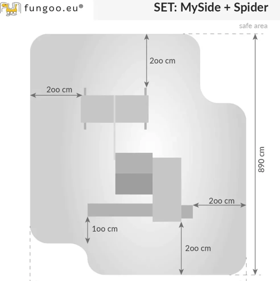 Aire de jeux en bois MySide Spider multifonctions de chez Fungoo