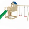 Aire de jeux en bois Treehouse spacieuse avec 2 balançoires de Fungoo