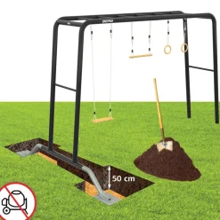 Aire de jeux et sport avec 2 balançoires en bois - Playbase BERG Taille M