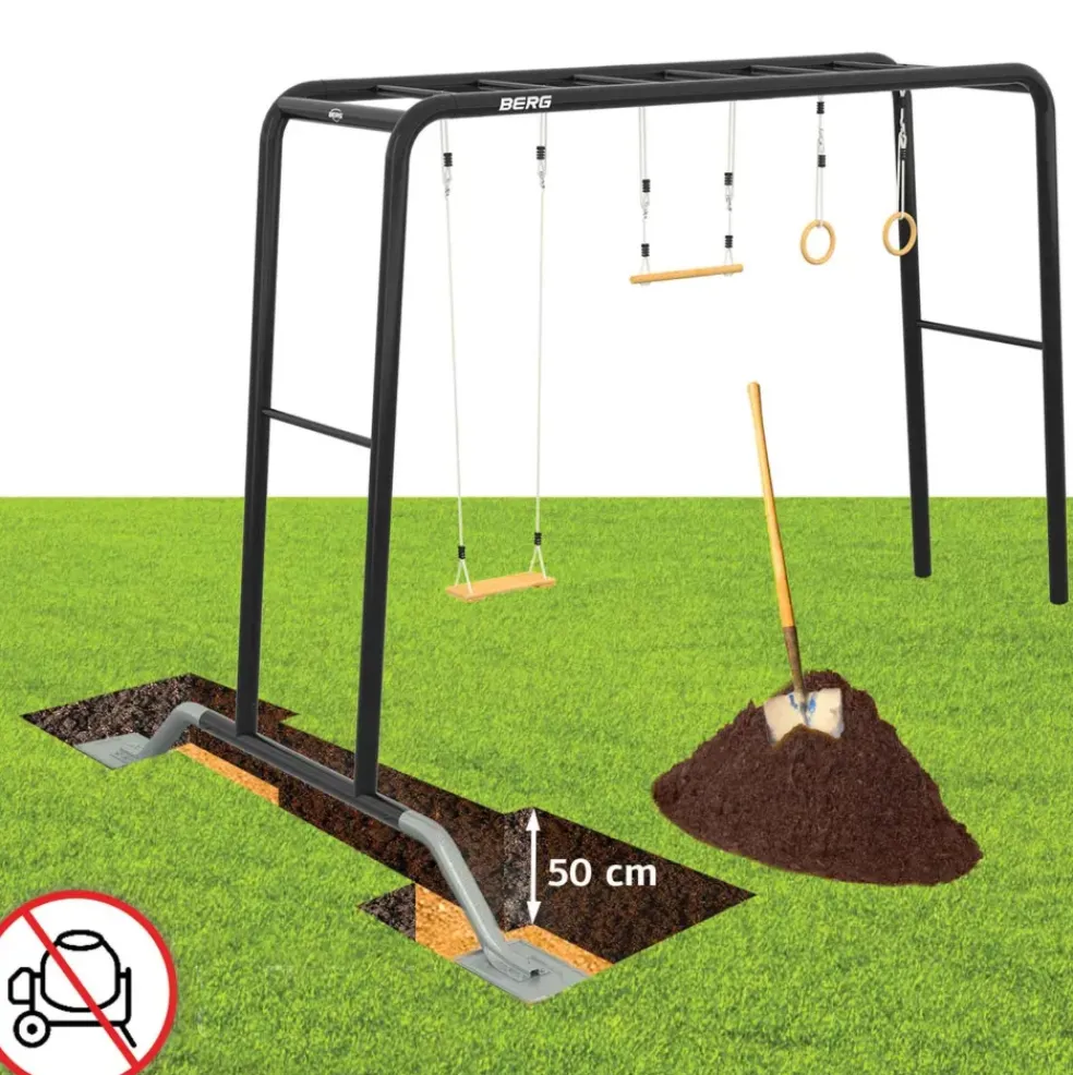Aire de jeux et sport avec 2 balançoires en bois - Playbase BERG Taille M