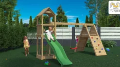 Aire de jeux Fleppi en bois avec toboggan et 2 balançoires de Fungoo