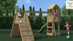 Aire de jeux Fleppi en bois avec toboggan et 2 balançoires de Fungoo