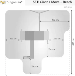 Aire de jeux Giant Move Beach avec toboggan, mur, balançoire de Fungoo