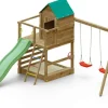Aire de jeux Jarcas en bois avec cabane et 2 balançoires de Fungoo
