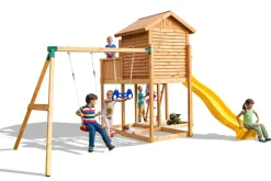 Aire de jeux Moove MySide avec toboggan, cabane, balançoire de Fungoo