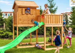 Aire de jeux Moove MySide avec toboggan, cabane, balançoire de Fungoo
