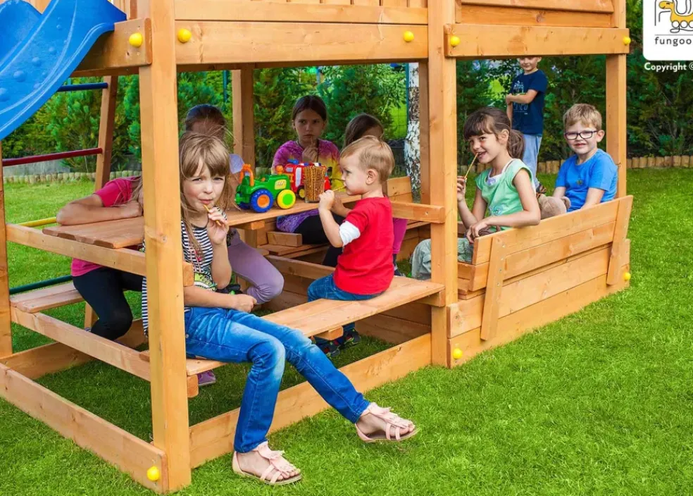 Aire de jeux MyHouse Free Time Beach avec maison et toboggan de Fungoo