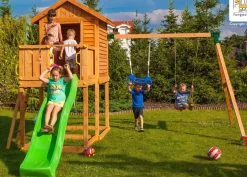 Aire de jeux MyHouse Move avec cabane, balançoire, toboggan de Fungoo