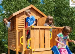 Aire de jeux MyHouse Move avec cabane, balançoire, toboggan de Fungoo