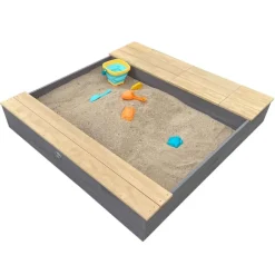 Bac à sable et espace de rangement en bois marron et gris Evy d'AXI