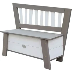 Banc de rangement en bois gris et blanc dès 3 ans Corky d'Axi