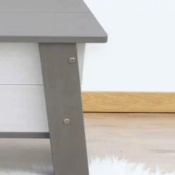 Banc de rangement en bois gris et blanc dès 3 ans Corky d'Axi
