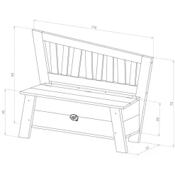 Banc de rangement en bois gris et blanc dès 3 ans Corky d'Axi
