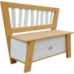 Banc de rangement en bois marron et blanc dès 3 ans Corky d'Axi