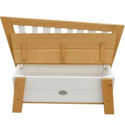 Banc de rangement en bois marron et blanc dès 3 ans Corky d'Axi