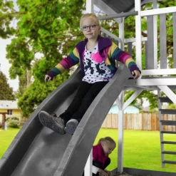 Beach Tower Axi - 1 balançoire nid rond et toboggan bleu