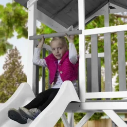 Beach Tower Axi - 1 balançoire nid rond et toboggan bleu