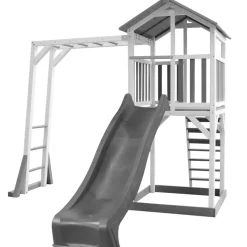 Beach Tower Axi avec échelle de singe et toboggan bleu