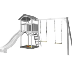 Beach Tower de Axi avec 2 balançoires et toboggan bleu