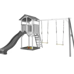 Beach Tower de Axi avec 2 balançoires et toboggan bleu