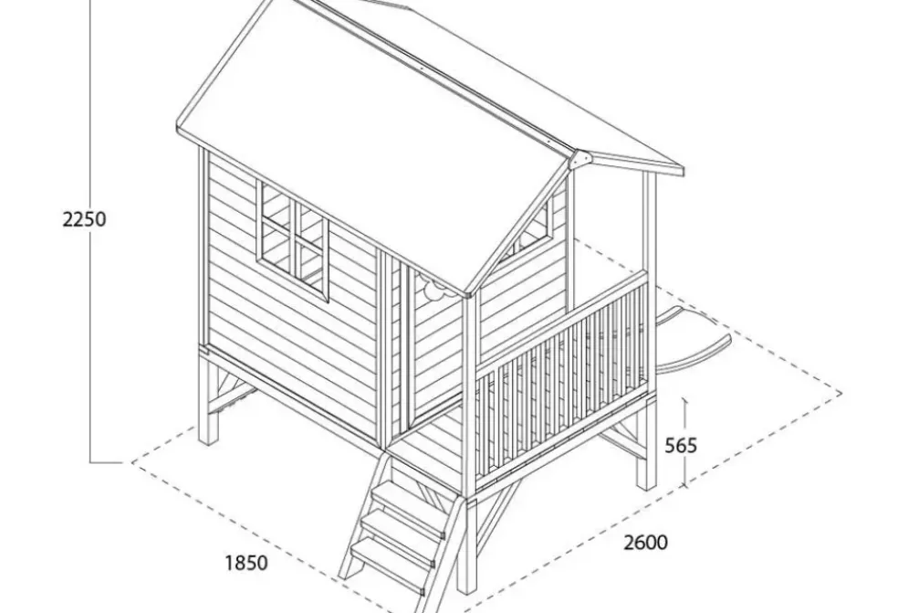 Cabane enfant sur pilotis bois naturel Loft 300 - Exit