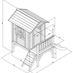 Cabane enfant sur pilotis bleue Lodge XL - Sunny